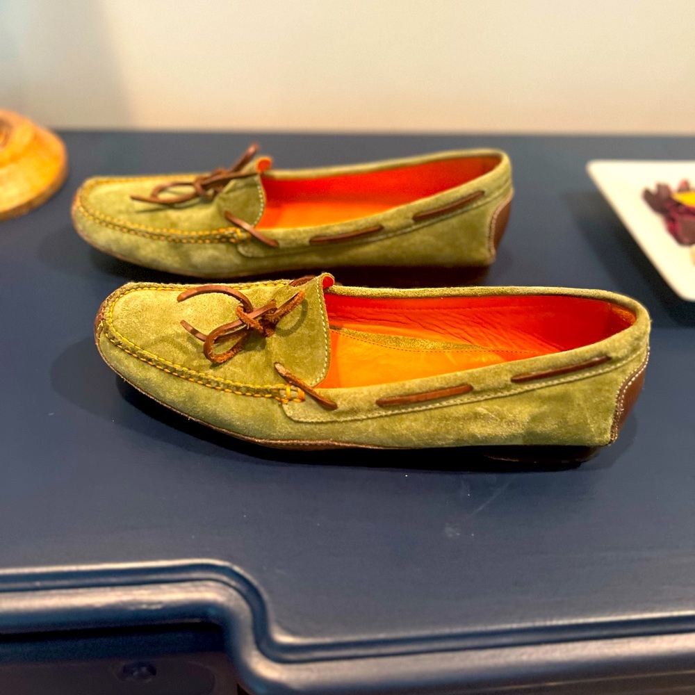 Fieramosca & Co. Made in Italy green suede driving mocs size 9 like new